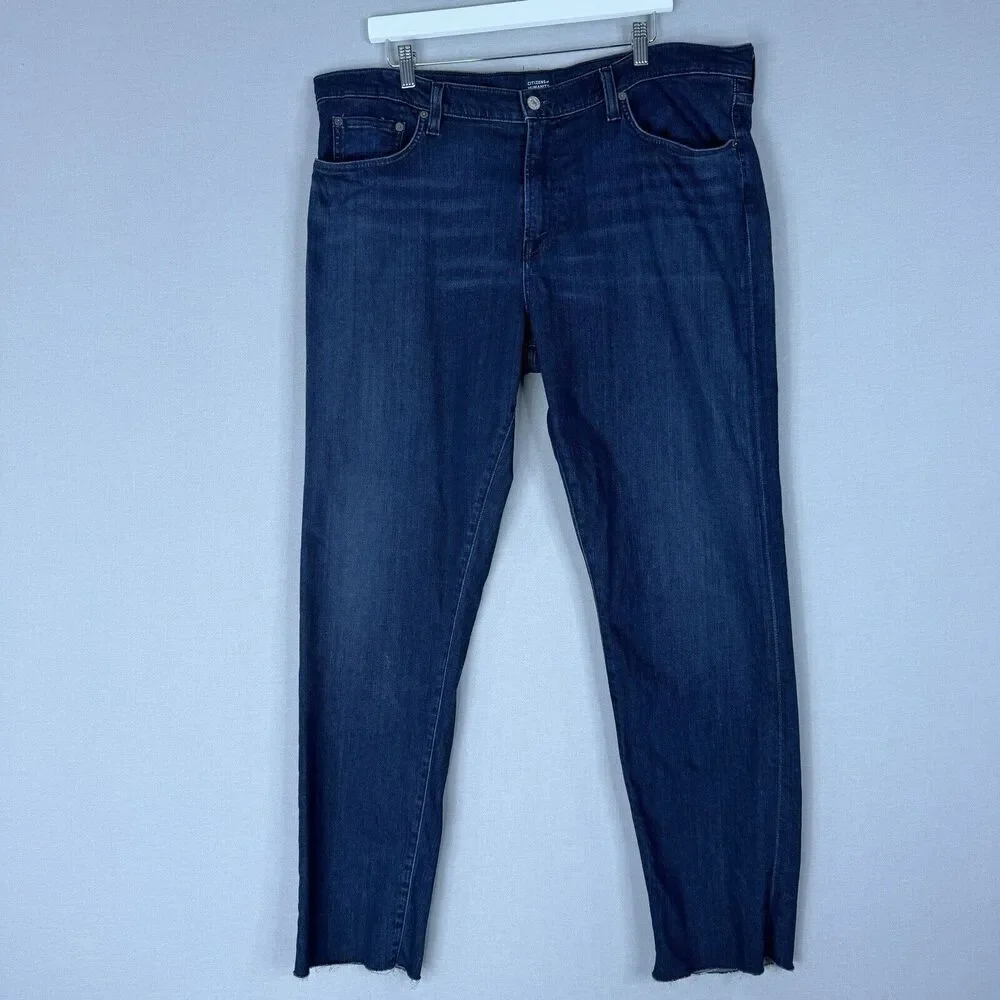 Citizens Of Humanity Mens Jeans 40 Blue London Slim‎ Taper Raw Hem Stretch Denim
